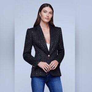 L'AGENCE Black Sequin Chamberlain Blazer size 2